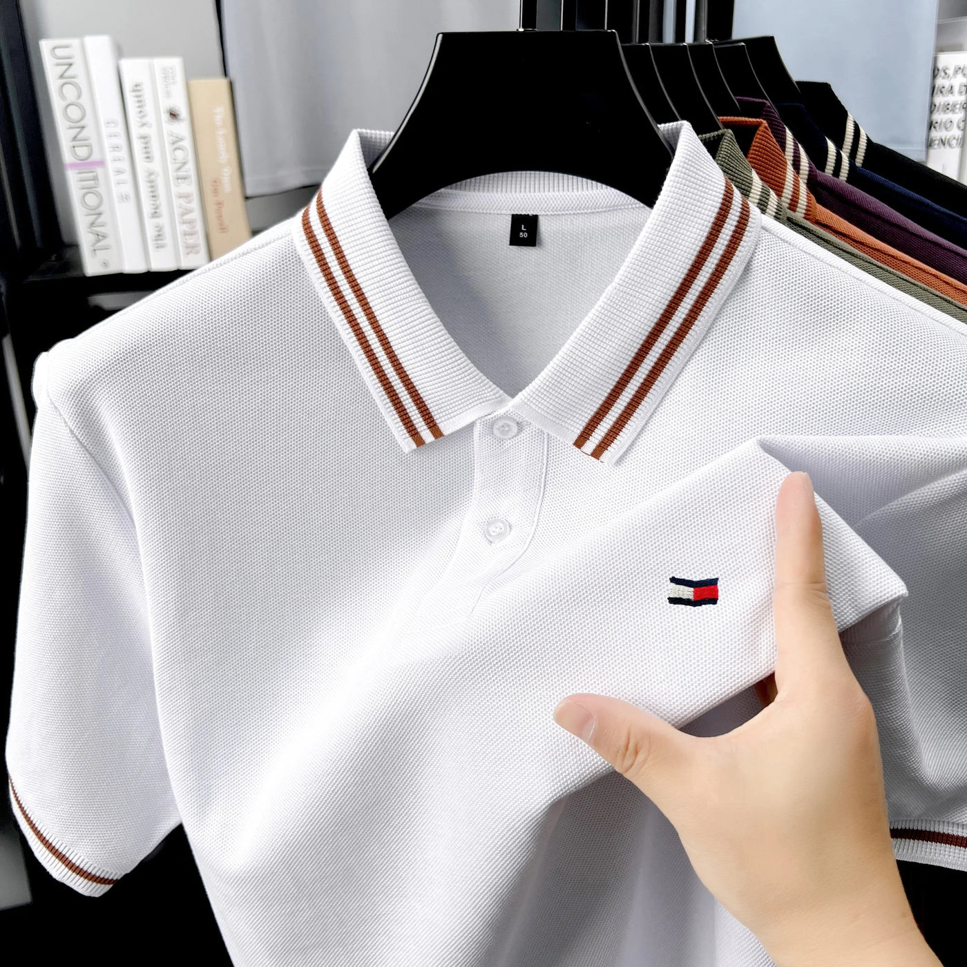 Klassisches Poloshirt für Herren  100 % Baumwolle, gesticktes Logo, lässiges Sommer Kurzarmshirt