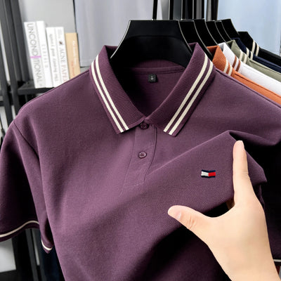 Klassisches Poloshirt für Herren  100 % Baumwolle, gesticktes Logo, lässiges Sommer Kurzarmshirt