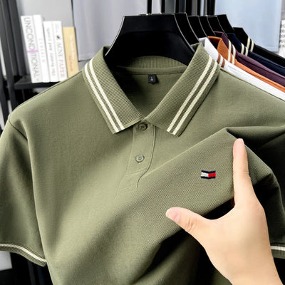 Klassisches Poloshirt für Herren  100 % Baumwolle, gesticktes Logo, lässiges Sommer Kurzarmshirt