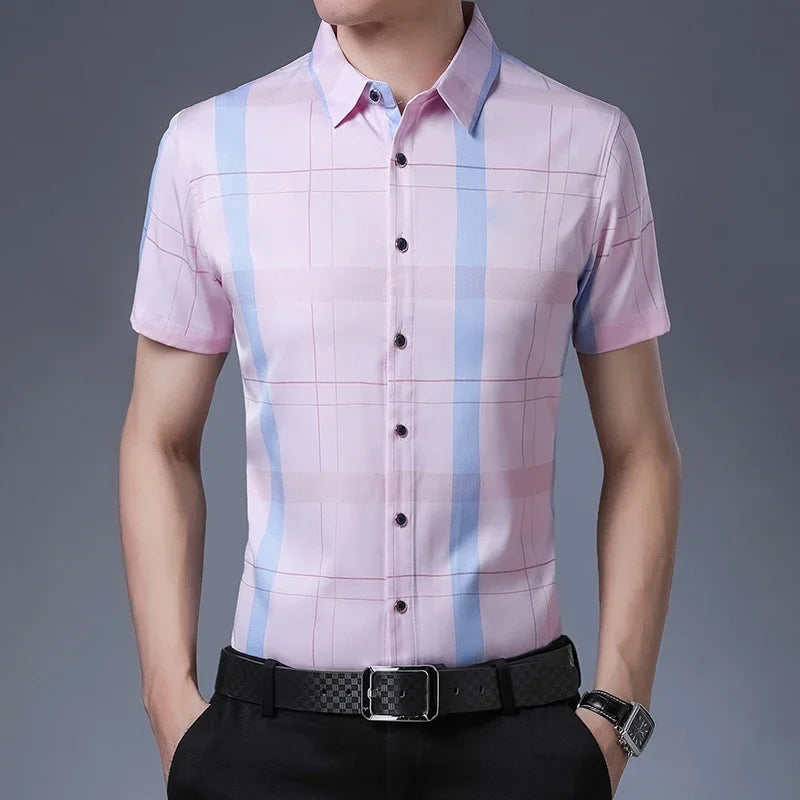 herren freizeithemd mit print kurzarm, knitterfrei & sommerkomfort