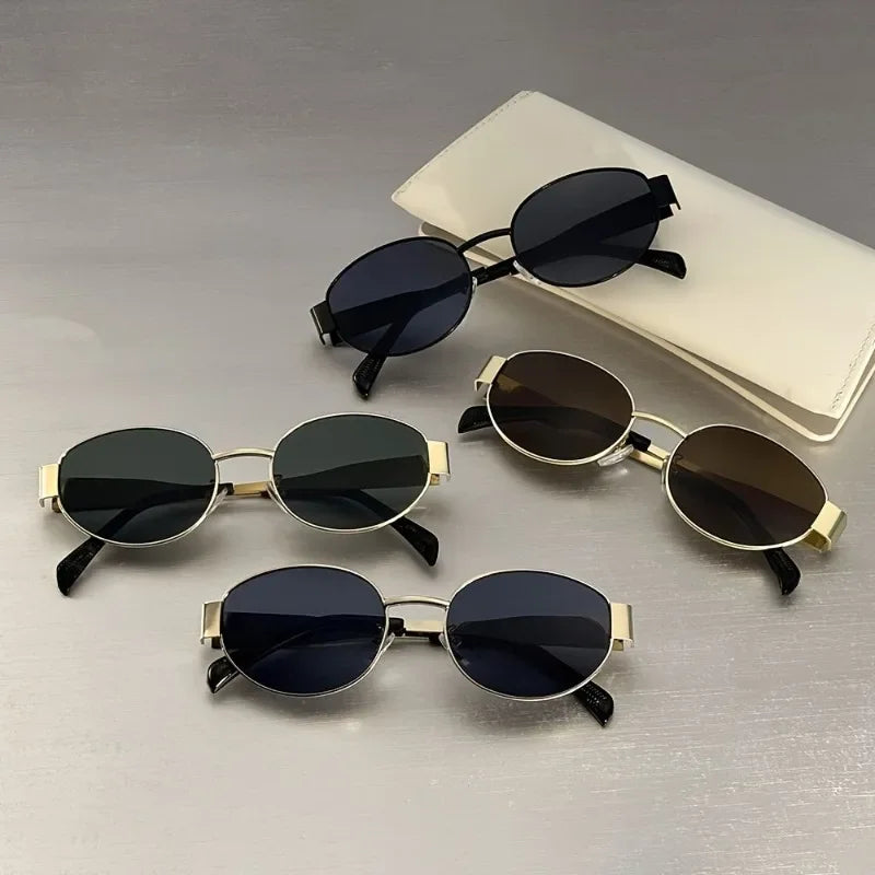 4 Pairs of Oval Retro Glasses. Novel Design, Comfortable Wearing, Must-have for Festivals, Popular Choice