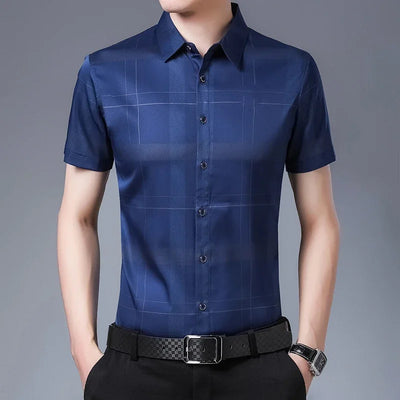 herren freizeithemd mit print kurzarm, knitterfrei & sommerkomfort