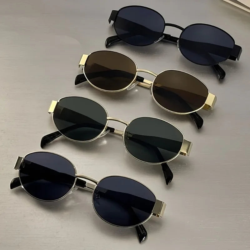 4 Pairs of Oval Retro Glasses. Novel Design, Comfortable Wearing, Must-have for Festivals, Popular Choice