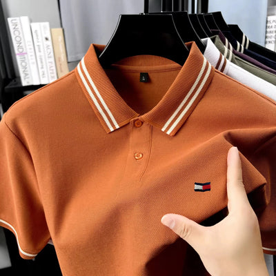 Klassisches Poloshirt für Herren  100 % Baumwolle, gesticktes Logo, lässiges Sommer Kurzarmshirt