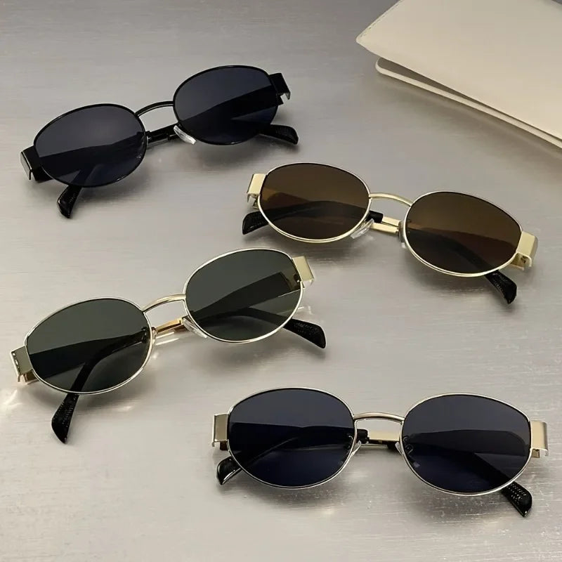 4 Pairs of Oval Retro Glasses. Novel Design, Comfortable Wearing, Must-have for Festivals, Popular Choice