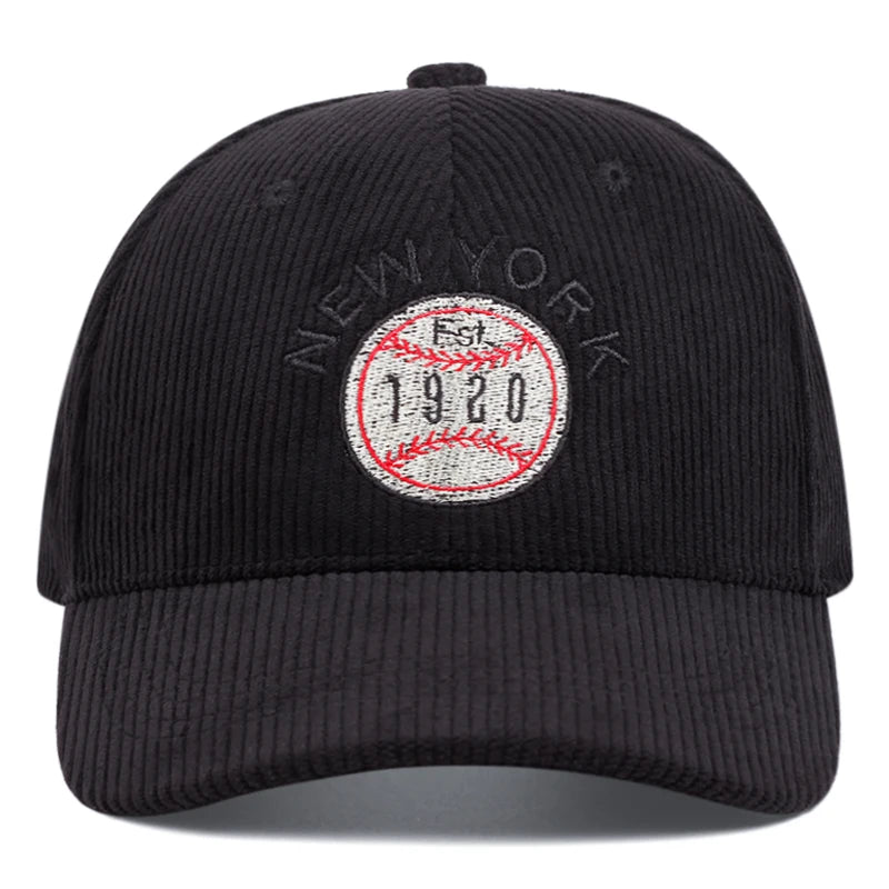 unisex baseball cap aus cord  bestickt & lässig für draußen