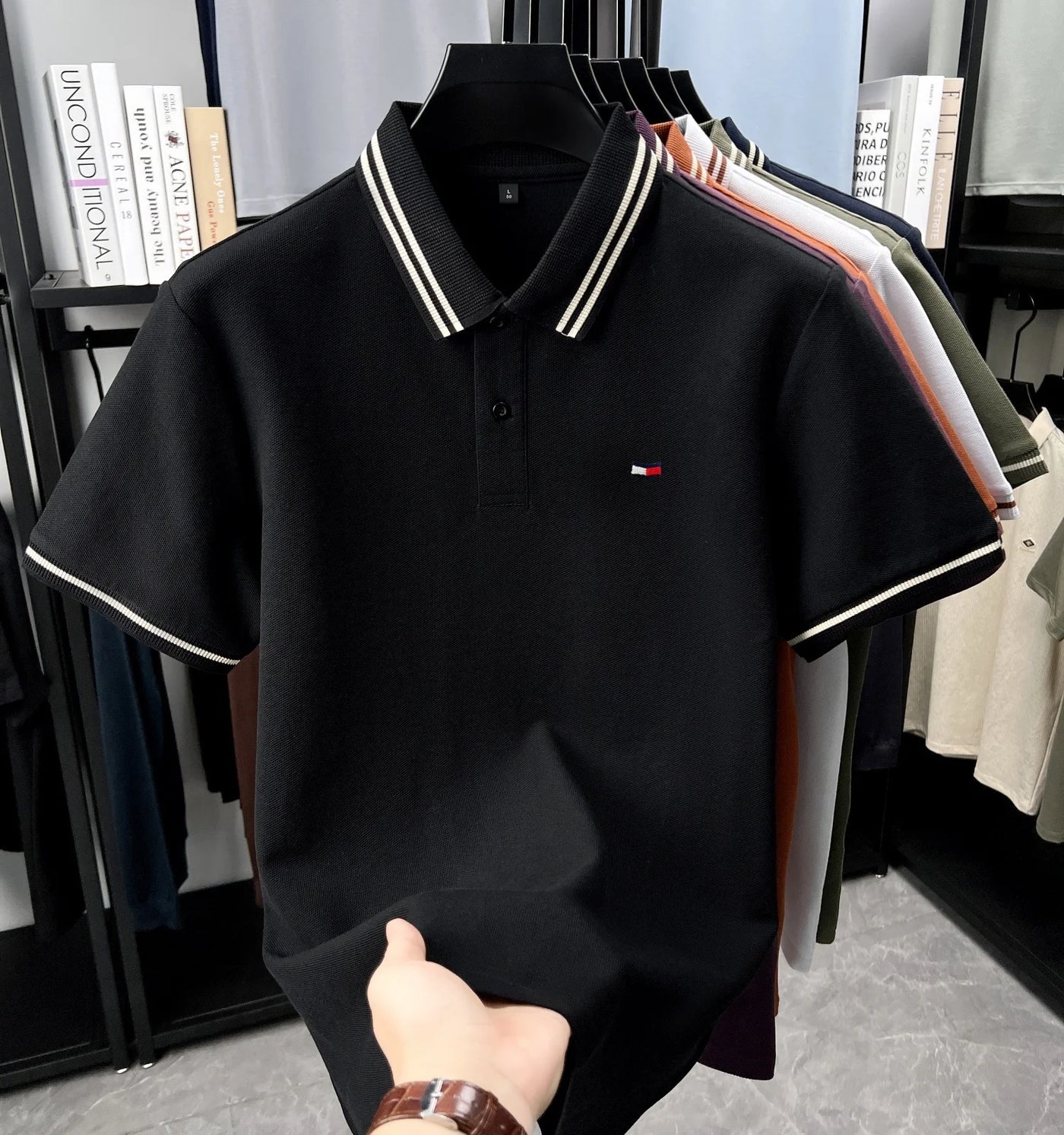 Klassisches Poloshirt für Herren  100 % Baumwolle, gesticktes Logo, lässiges Sommer Kurzarmshirt