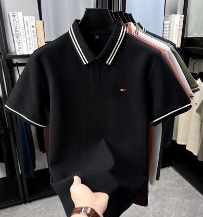 Klassisches Poloshirt für Herren  100 % Baumwolle, gesticktes Logo, lässiges Sommer Kurzarmshirt