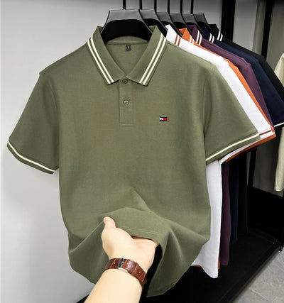 Klassisches Poloshirt für Herren  100 % Baumwolle, gesticktes Logo, lässiges Sommer Kurzarmshirt