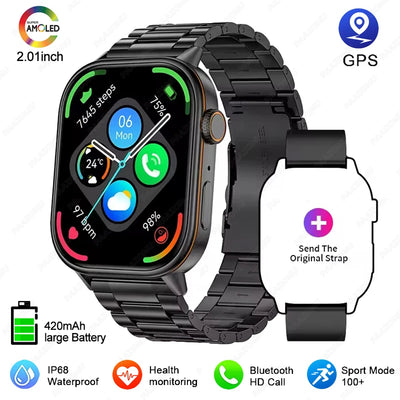 GPS Smart Watch For Women 2.01 inch Screen Bluetooth Call Waterproof Watches Sport Fitness Tracker Smartwatch Lady Reloj Mujer
