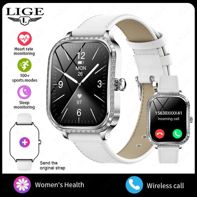 2025 Fashion Women Smart Watch Bluetooth Call Custom Watch Face Fitness Tracker IP68 Waterproof Smartwatch Woman for Android IOS