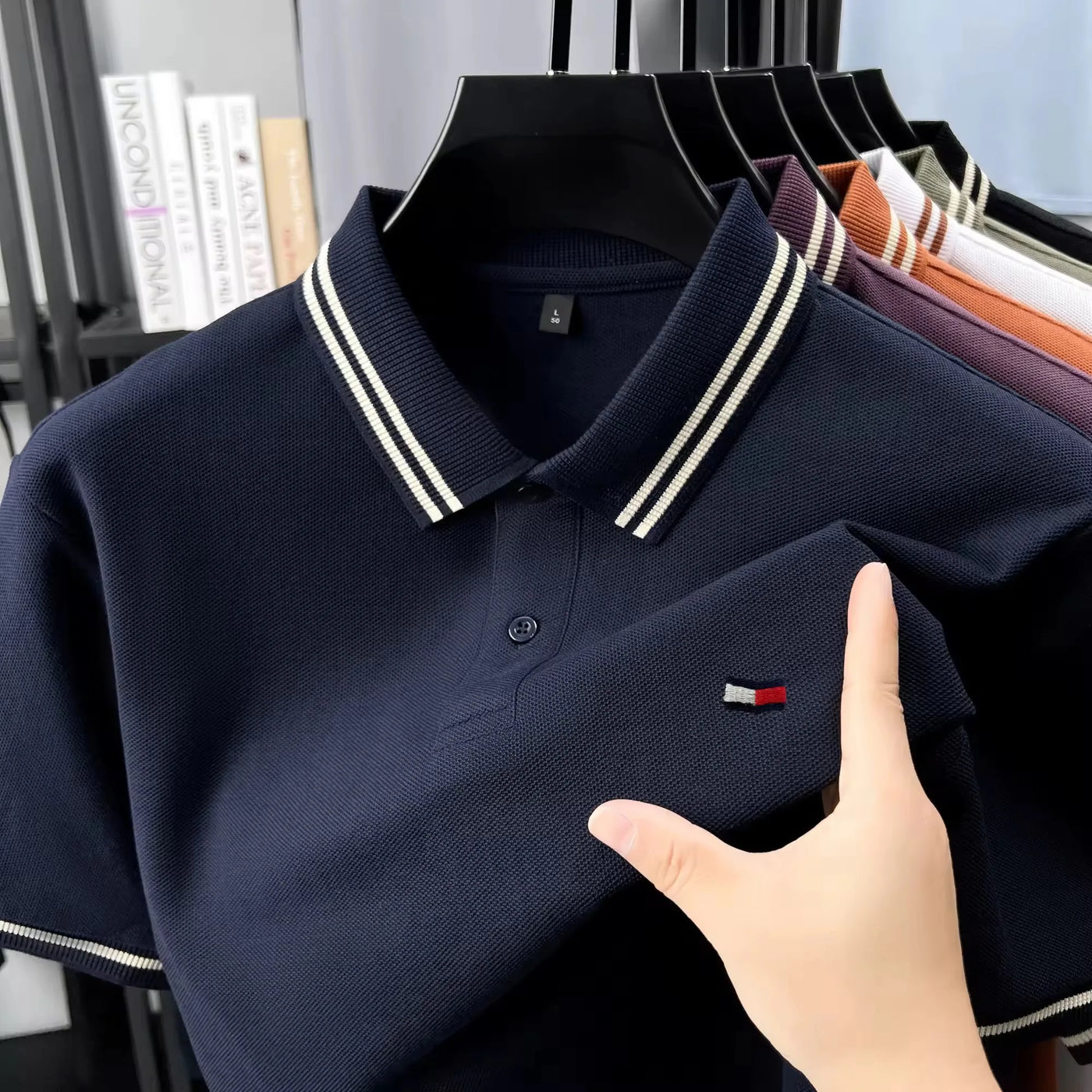 Klassisches Poloshirt für Herren  100 % Baumwolle, gesticktes Logo, lässiges Sommer Kurzarmshirt