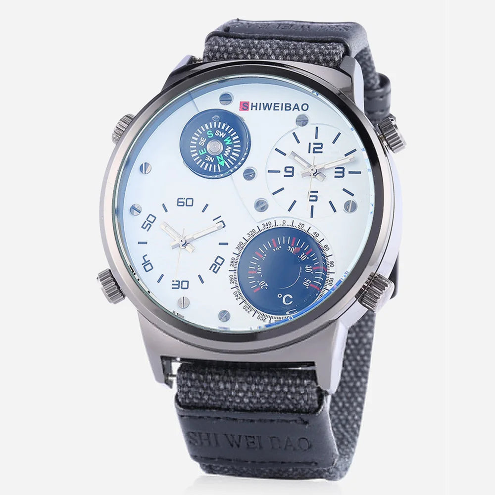 Männeruhr mit Doppelzeit-Funktion und robustem Design