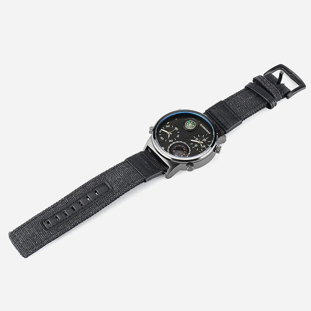 Stilvolle Herrenarmbanduhr mit großem Gehäuse und Quarzwerk