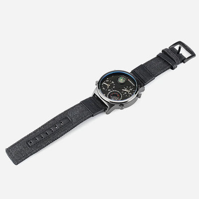 Stilvolle Herrenarmbanduhr mit großem Gehäuse und Quarzwerk