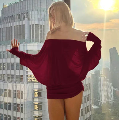 Modetrend schulterfreies Minikleid mit Raffungen