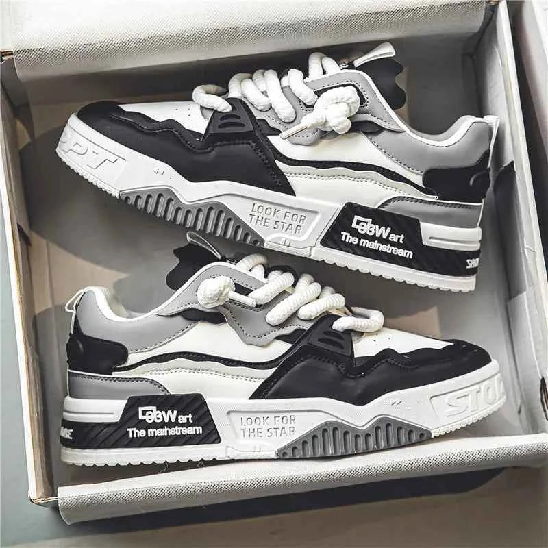 Weiß Seite: Weiße Herren Sneaker Seitenprofil Streetwear