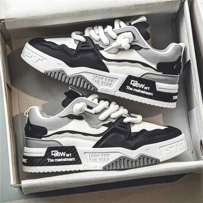 Weiß Seite: Weiße Herren Sneaker Seitenprofil Streetwear