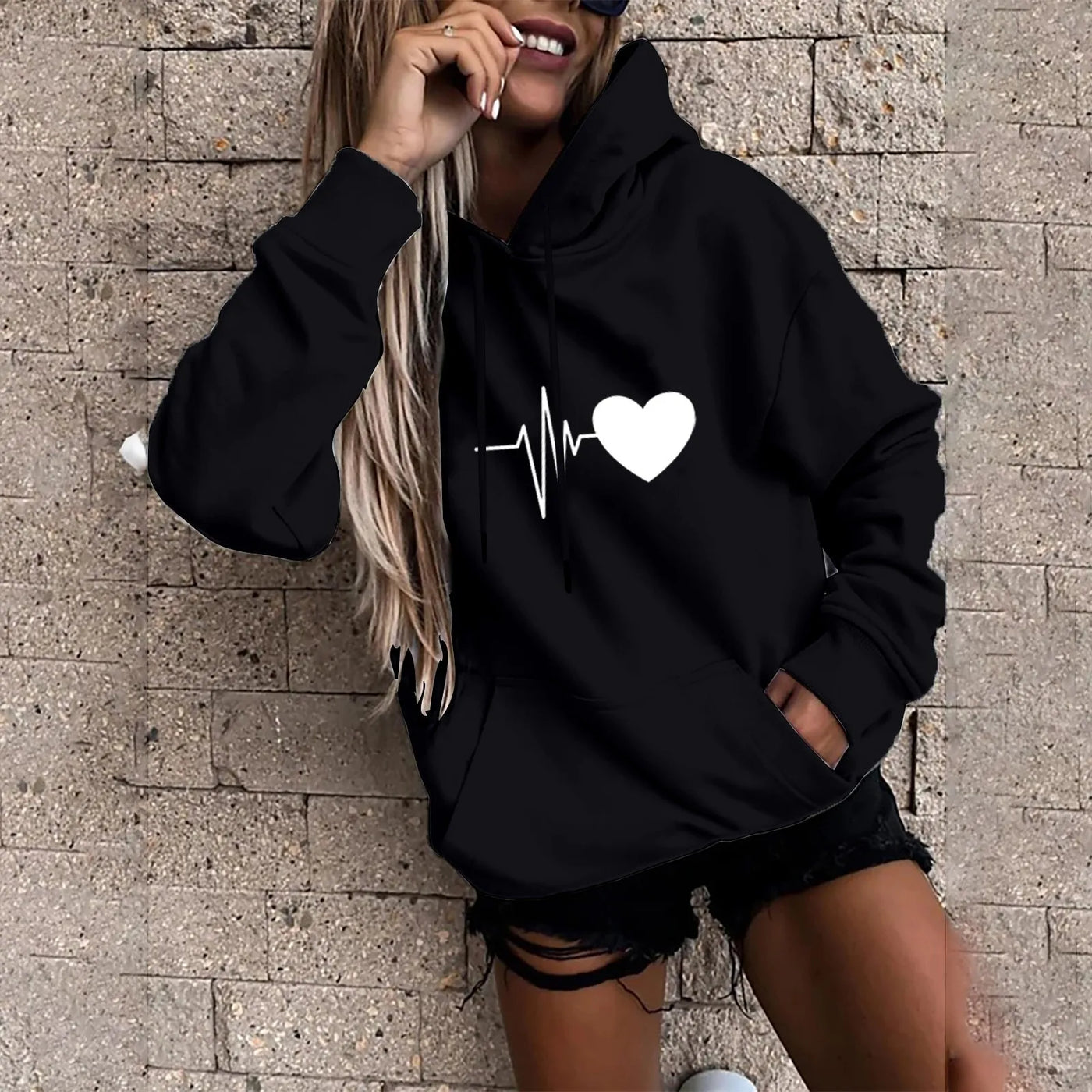 Trendiger Damen Hoodie für Freizeit, Reisen und Sport