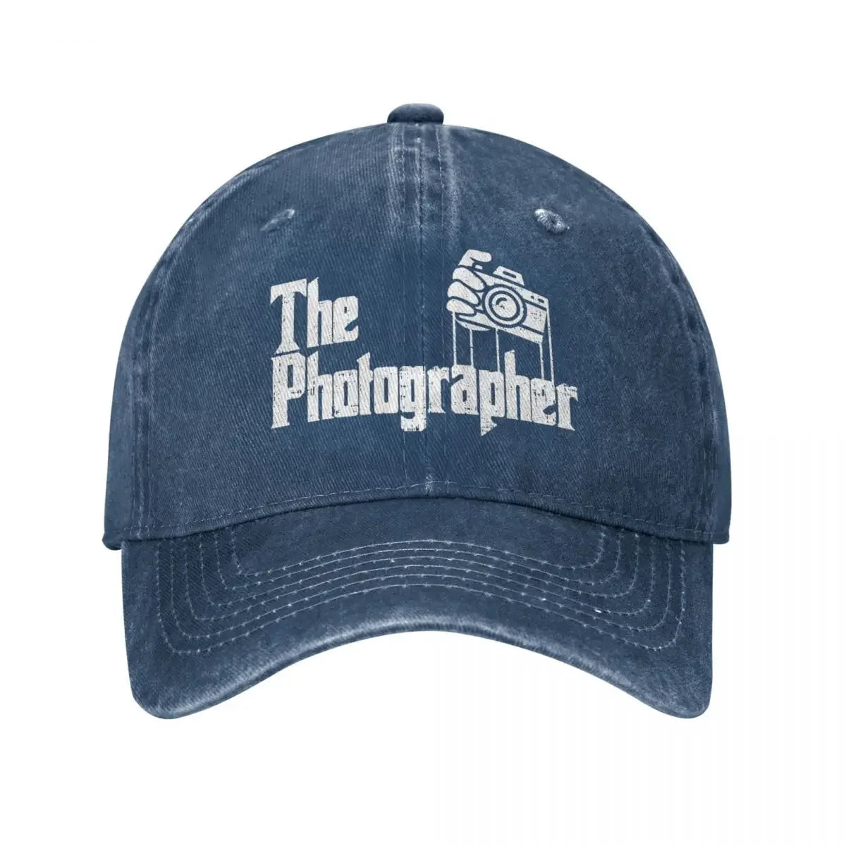 Dunkelblaue Denim Cap Detailaufnahme vom Verschluss