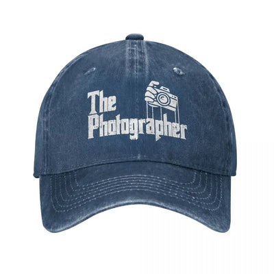 Dunkelblaue Denim Cap Detailaufnahme vom Verschluss